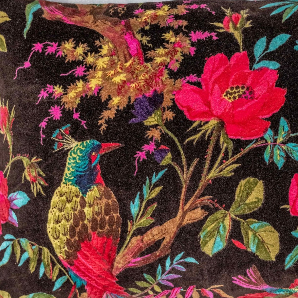 Birds of Paradise Velvet fabric for upholstery- Grey – The Teal Thread