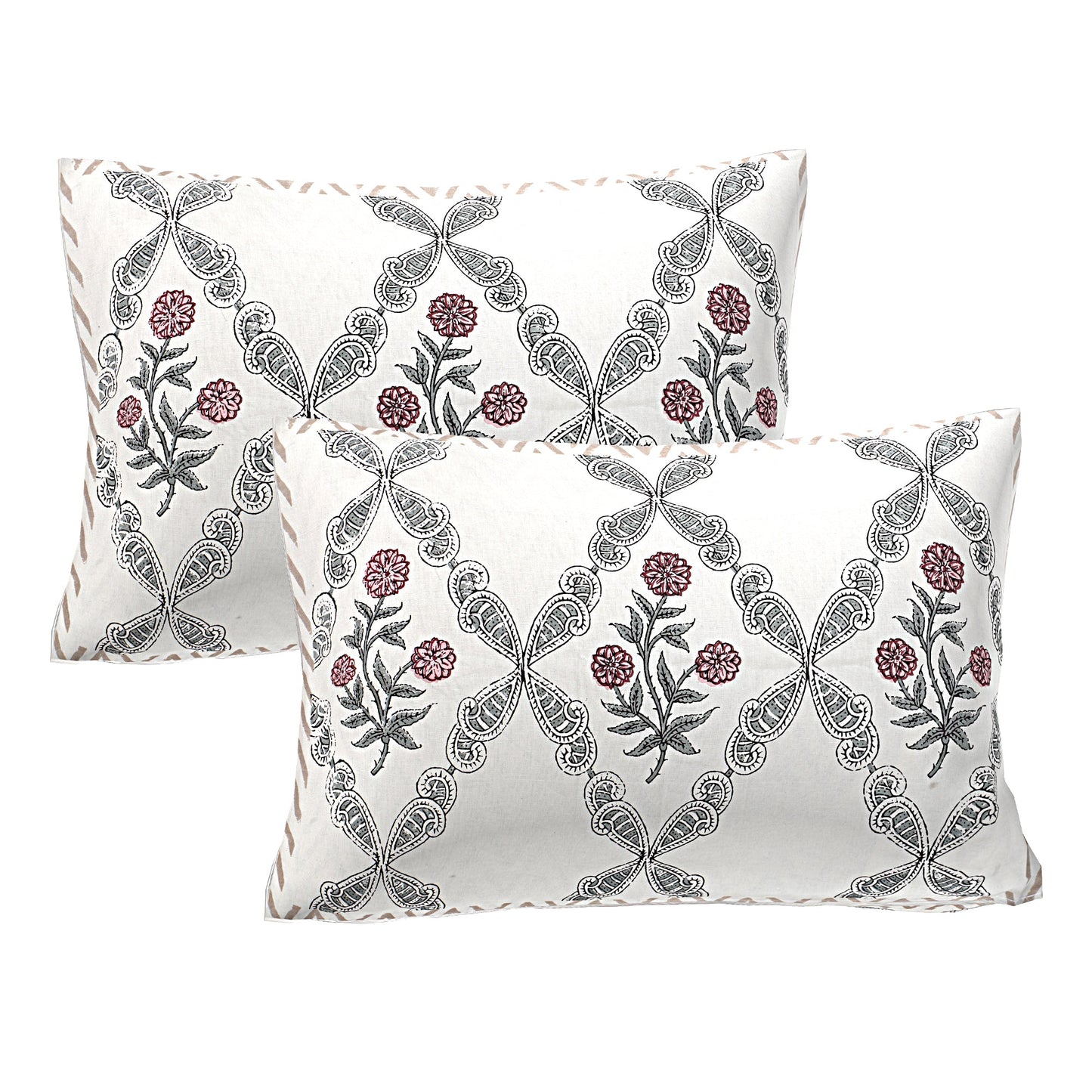 Meraki Motif Pillow Covers pair - red