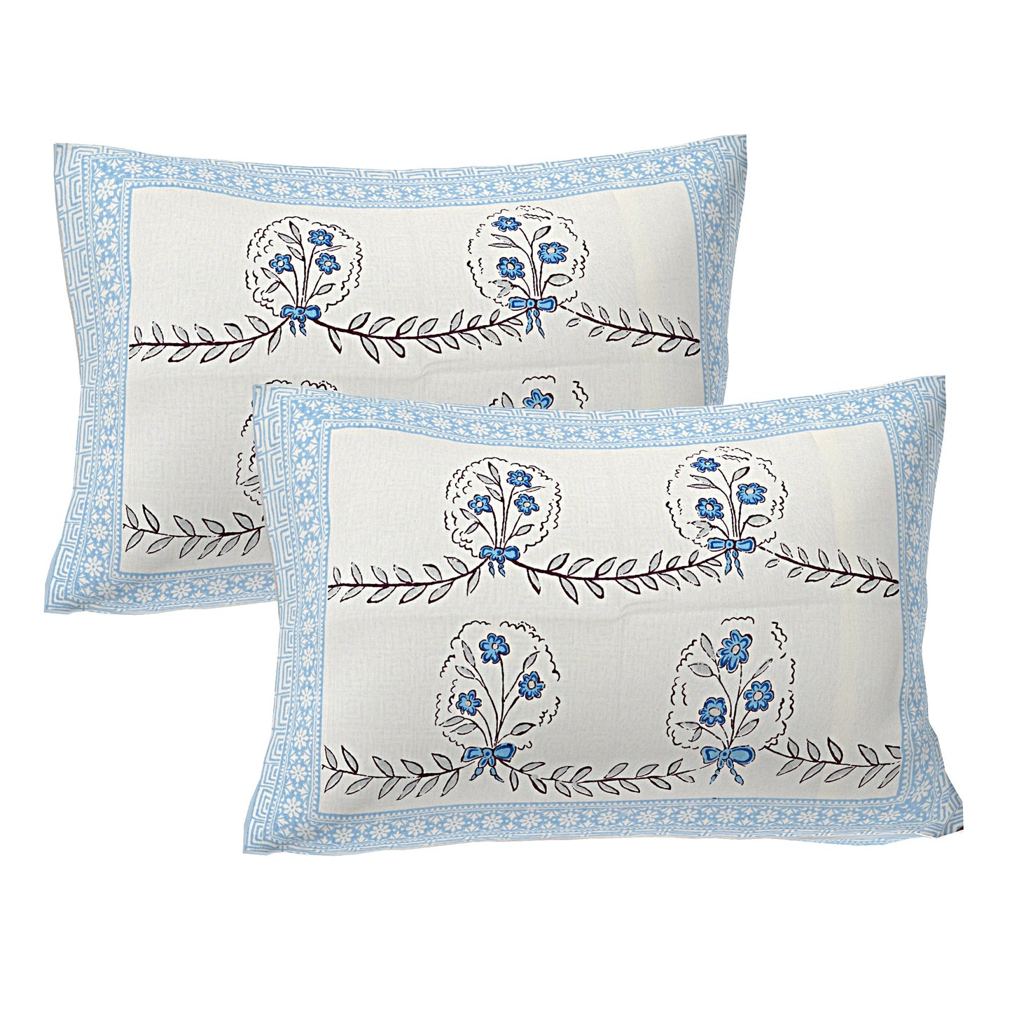 Modern Motif Pillow Covers pair - blue