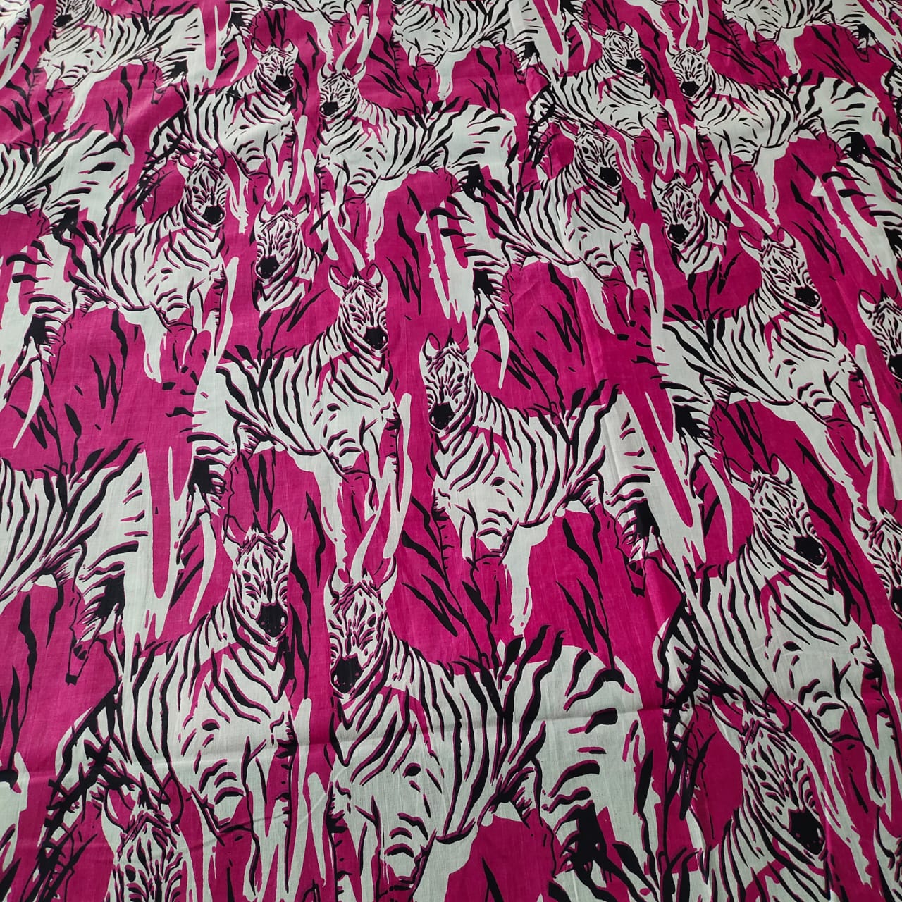 Zebra Pink cotton cambric width 44 inches Fabric per meter