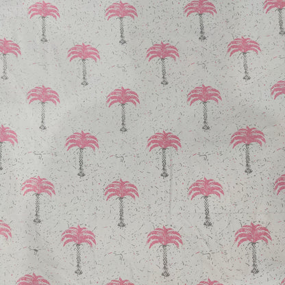 Cotton duck fabric for upholstery- pink palm tree