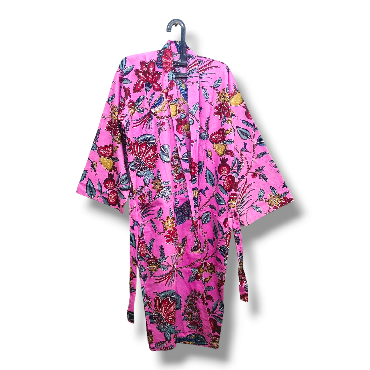 Cotton Hand Printed Kimono Robe Fruits