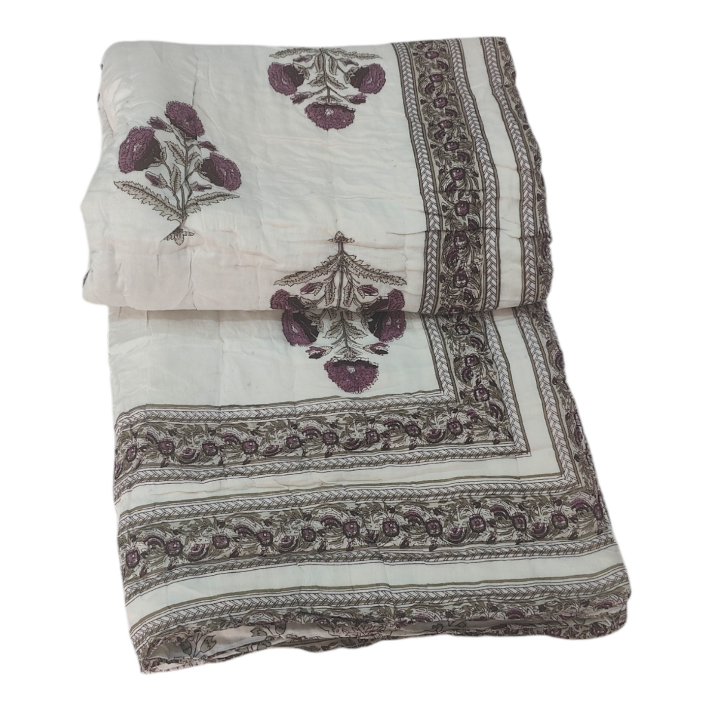 Block Print Soft Jaipuri Razai Quilt- 11