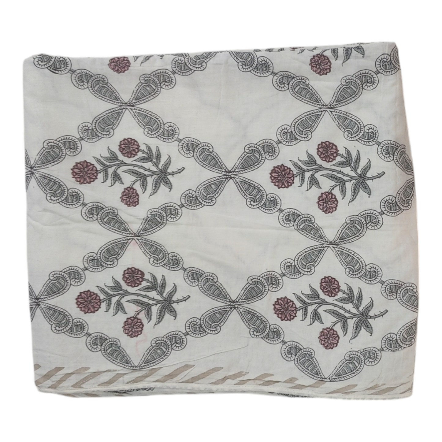 Meraki Red Block Print Malmal AC Quilt/Dohar