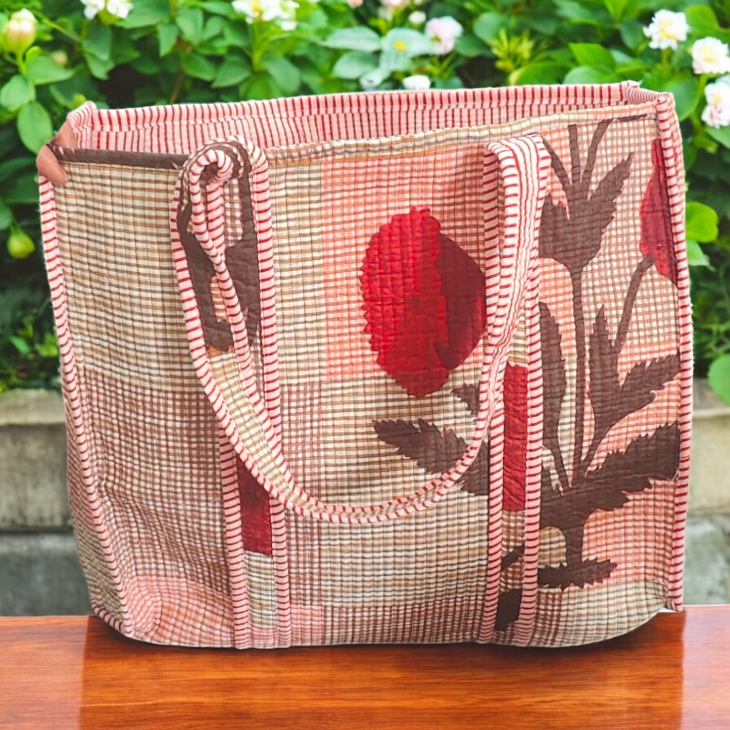 Handmade Quilted Tote Bag -multicolor