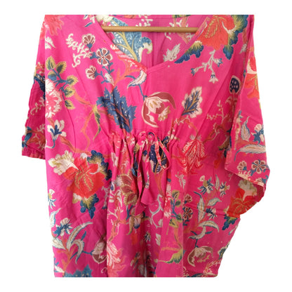 Cambric Kaftan for Summer tree of life pink