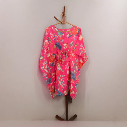 Cambric Kaftan for Summer tree of life pink