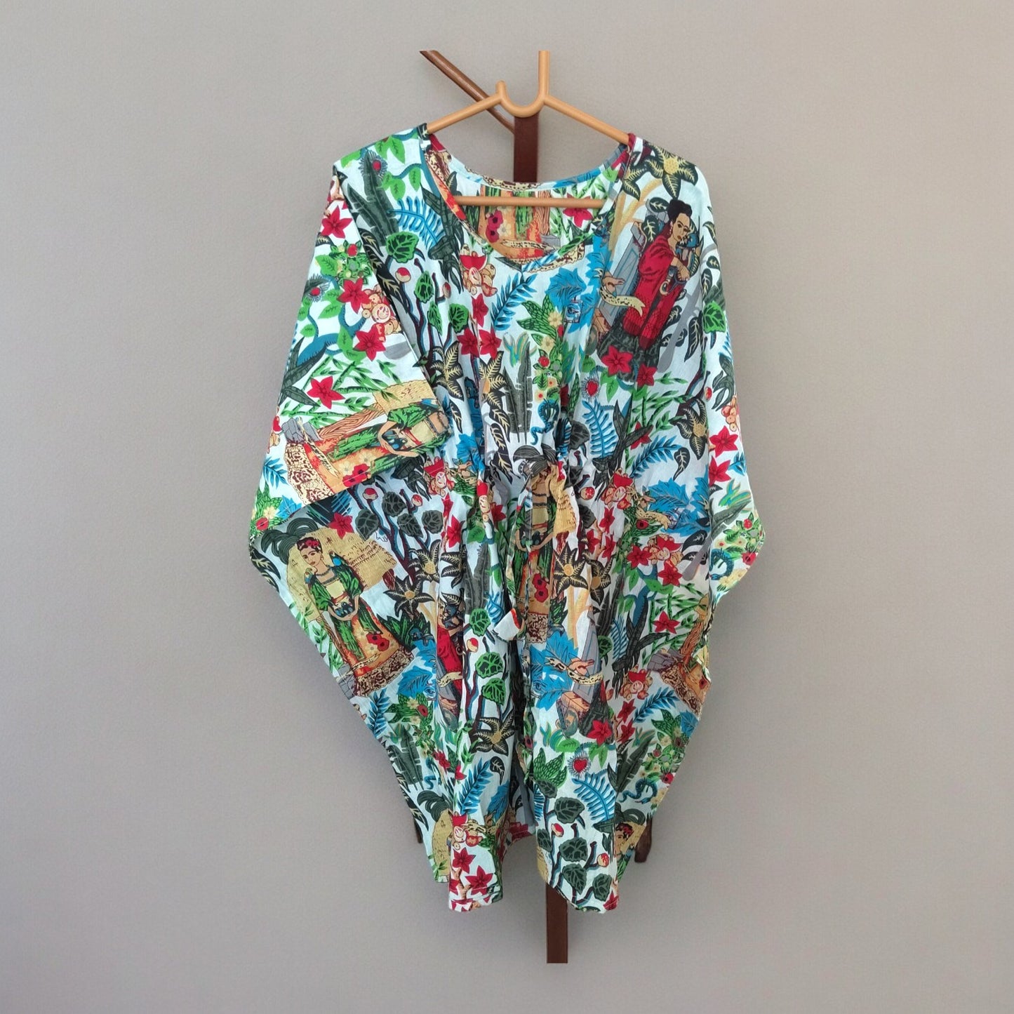 Cambric Kaftan for Summer frida kahlo white