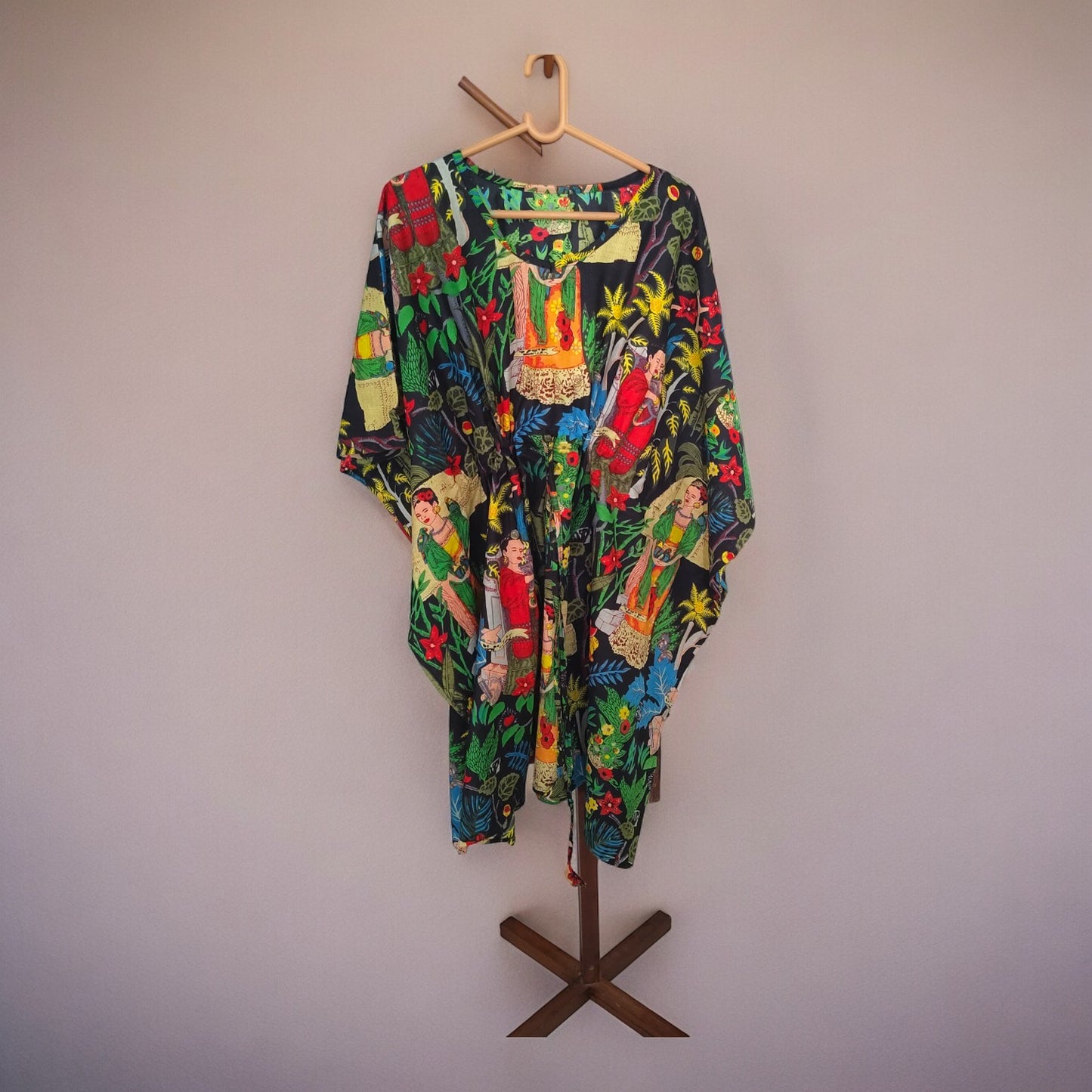 Cambric Kaftan for Summer frida kahlo black