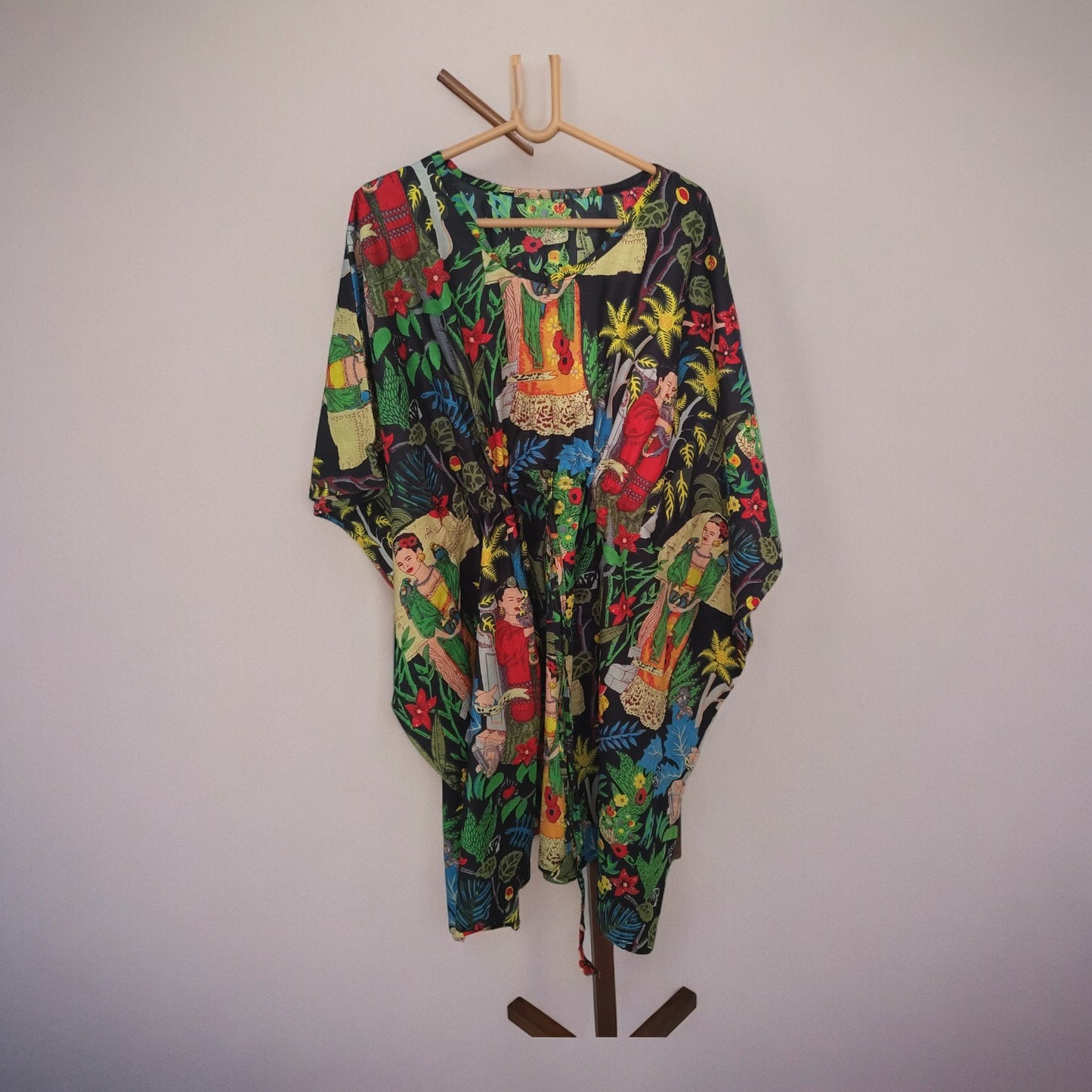 Cambric Kaftan for Summer frida kahlo black