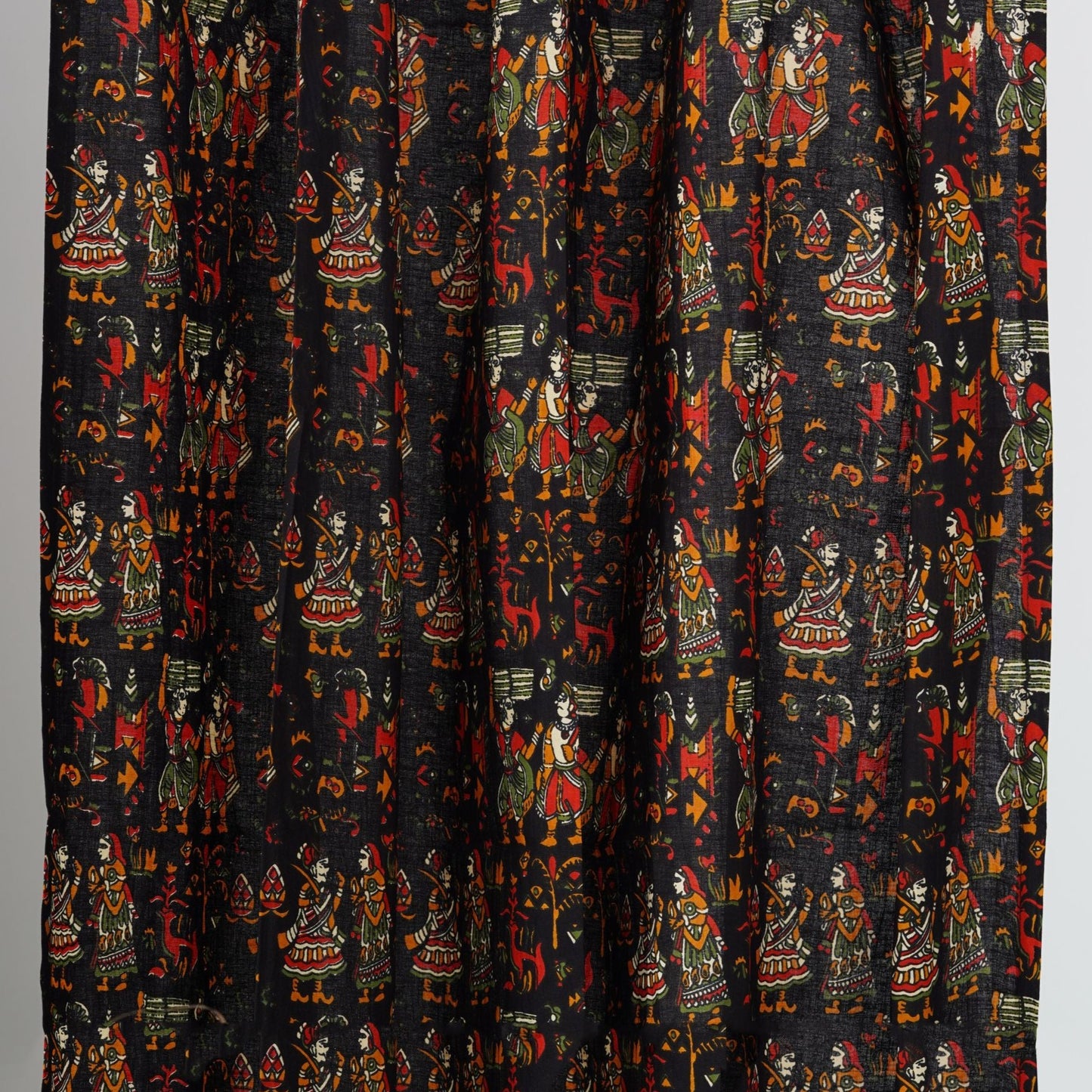 Folklore cotton cambric width 44 inches- Black Fabric per meter