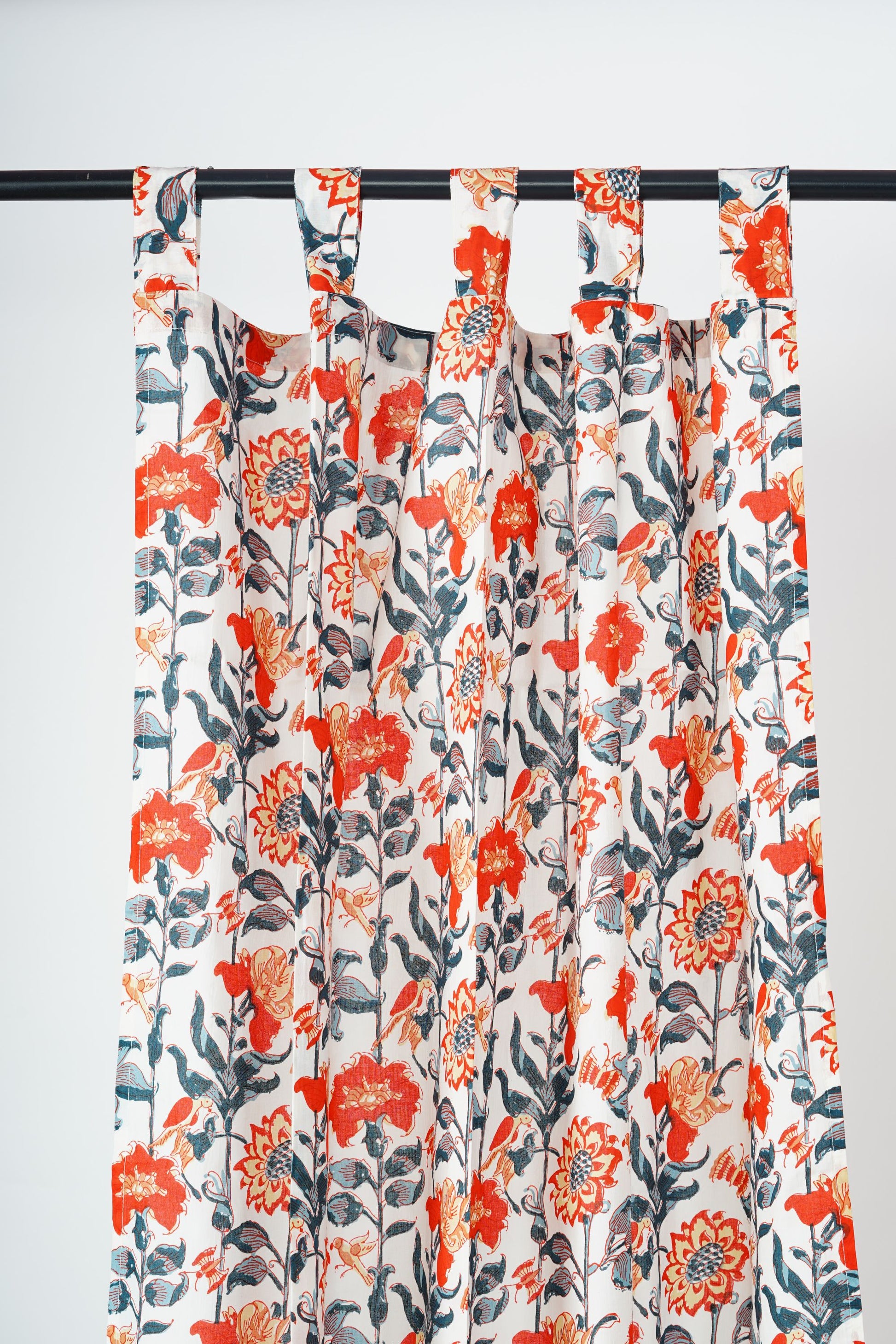 Refreshing Vibes Floral Curtain Pair - The Teal Thread