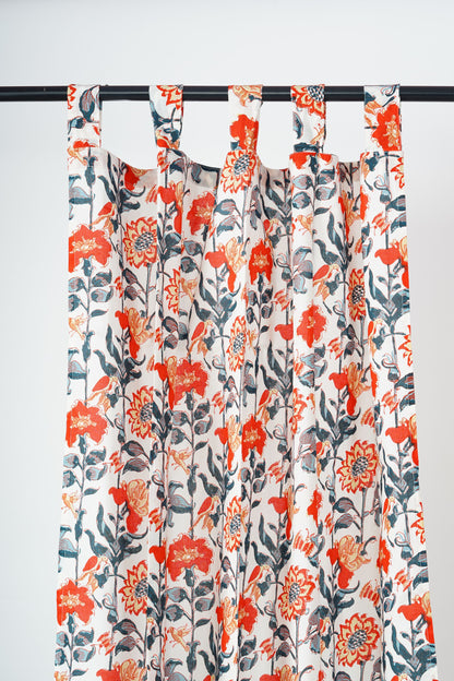 Refreshing Vibes Floral Curtain Pair - The Teal Thread