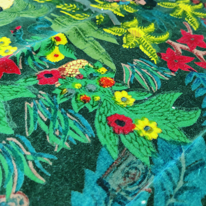 Velvet fabric Frida Kahlo for upholstery- Dark Green - The Teal Thread