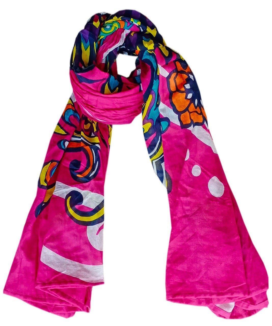 Pink Cotton Voile Light Scarf/Stole 130 x180 cms-Accessories-Saryu Homes-1 Piece-Saryuhomes